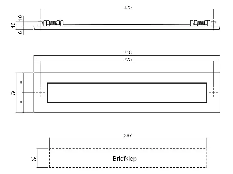 Messing Briefplaat Weijntjes met Veer, Horizontaal of Verticaal Plaatsbaar