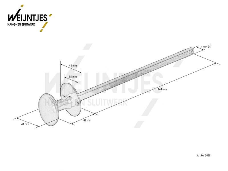 Beltrekker Zwart Rond 45mm Compleet met rozet