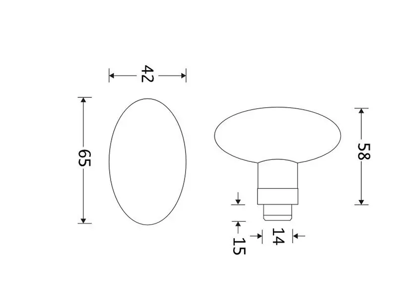 Knopkruk Evelyne Ovaal Wit Porselein en messing 65x42mm