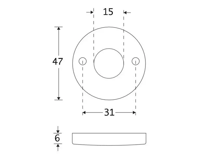 Krukrozet Evelyne Ivoor Porselein rond 47mm, 15mm krukgat