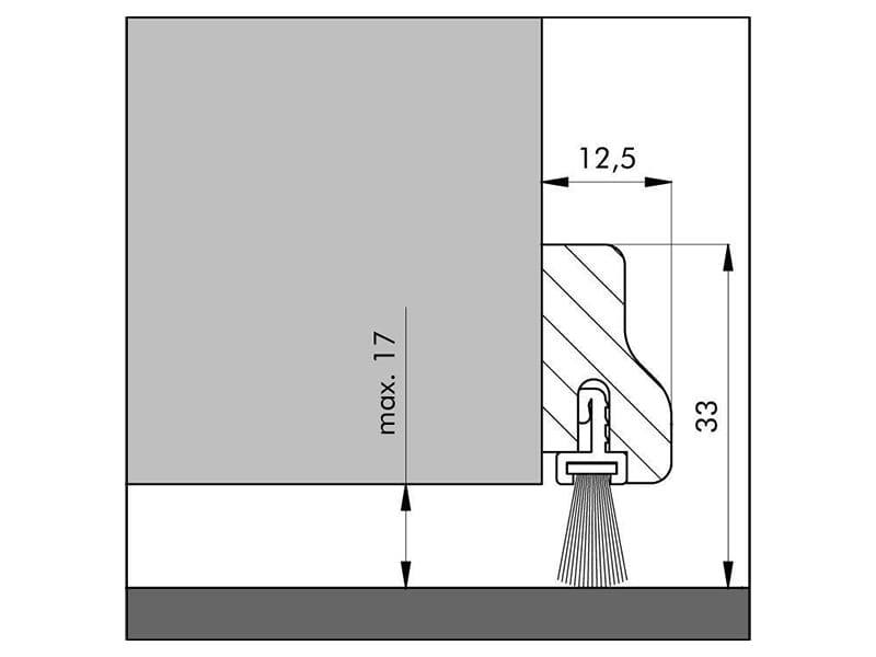 Tochtprofiel HDS Authentiek beuken met zachte borstel, lengte 100cm