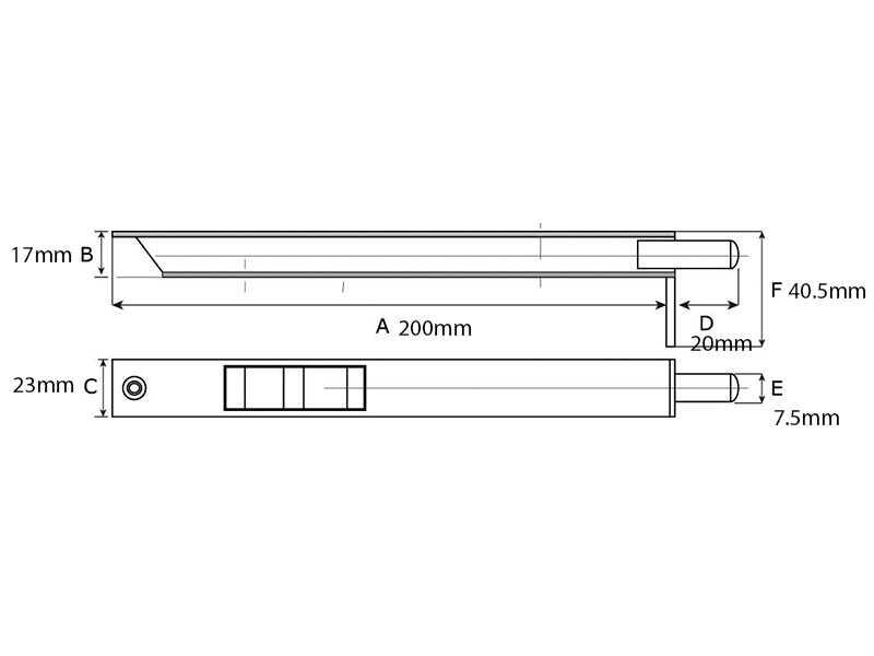 Bascule kantschuif 200x23 mm Type 408 blank verzinkt