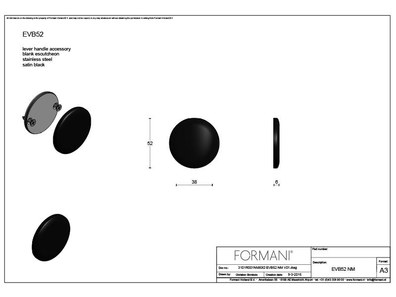 Blindrozet Zwart Nour Edward van Vliet EVB52 52mm