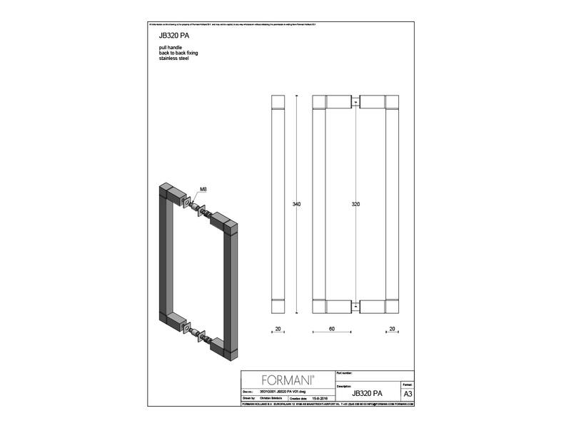 Deurgreep RVS Formani Jan des Bouvrie Square JB320PA