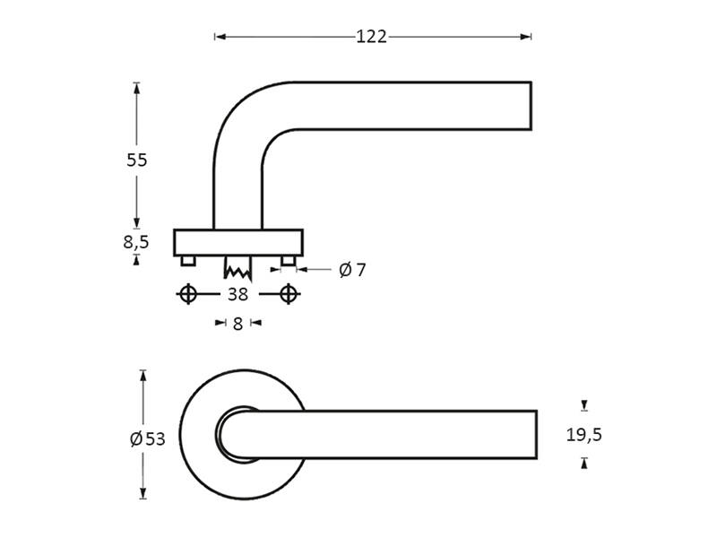 Intersteel Deurkruk RVS Jupiter op ronde rozet