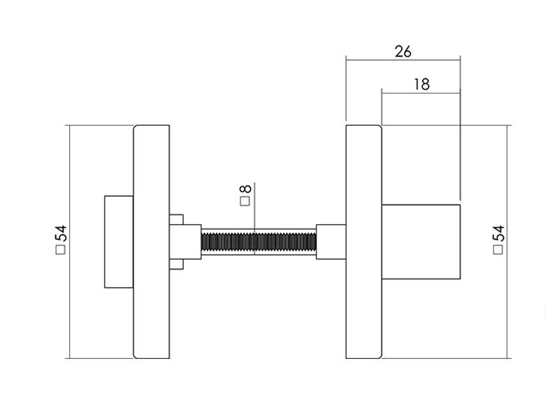 Intersteel WC-garnituur RVS vierkant verdekt 53x53x8mm