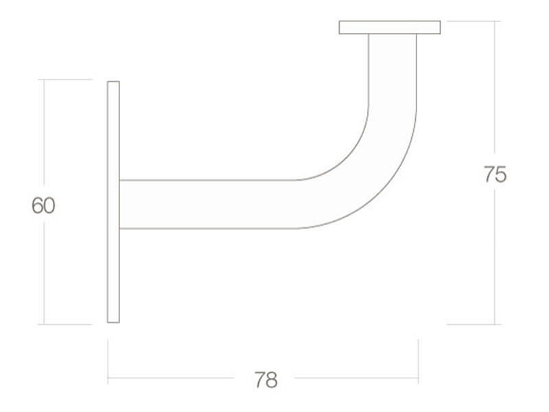 Intersteel Leuninghouder zwart gebogen vierkant vlak zadel