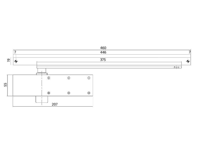Intersteel Deurdranger met glijarm Zwart DR 124 Klasse 3 Max. 60 kg