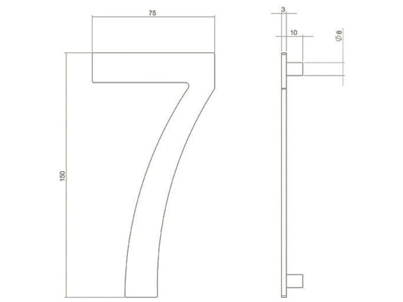 Intersteel Huisnummer Zwart 7 hoogte 150mm