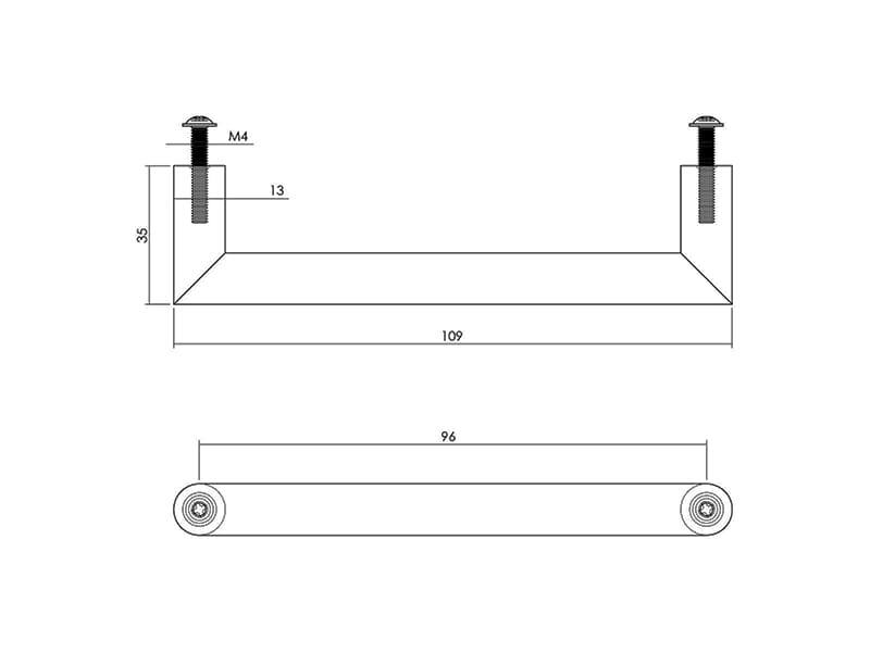 Intersteel Meubelgreep Zwart rond 96mm h.o.h.