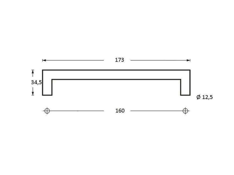 Intersteel Meubelgreep Zwart rond 160mm h.o.h.