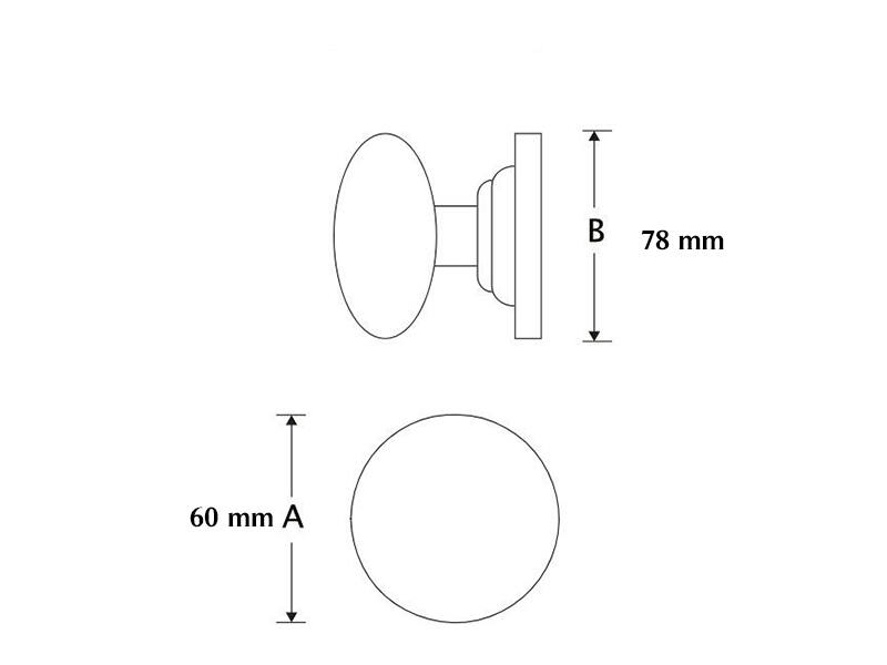 Voordeurknop Mat nikkel PVD Klassiek rond 60mm