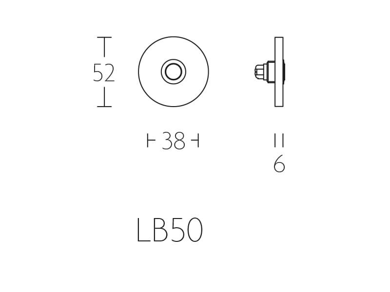 Beldrukker Rond Mat goud PVD Basics LB50 52mm