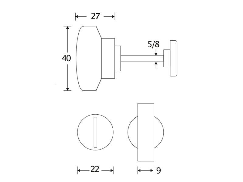 WC-stift Mat nikkel Piatto 5/8 mm stift