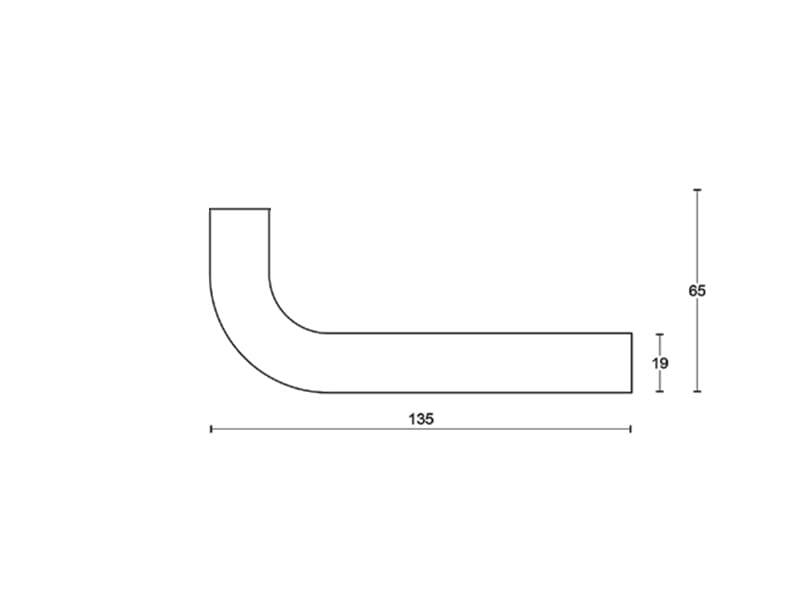 Deurkruk RVS Basics LB3-19-ZR zonder rozet voor Formani veiligheidsbeslag