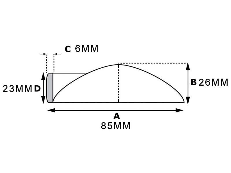 Deurstopper vloermodel met zijbuffer Ø85x26 mm RVS zwart