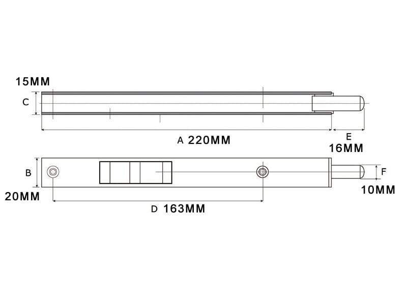 Bascule kantschuif 220x20 mm Type 816 zwart