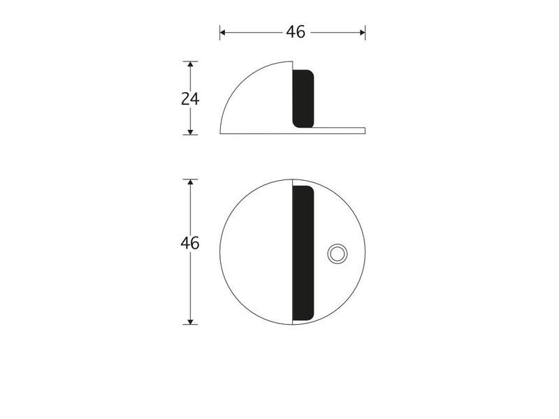 Deurstopper Messing halfrond Rond 46mm