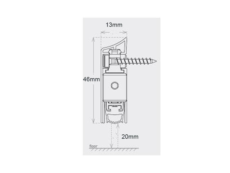 Valdorpel opbouw Wit lengte 930mm, inkortbaar 150mm, geluid (47dB) en brandwerend (60 Minuten) Noxxa