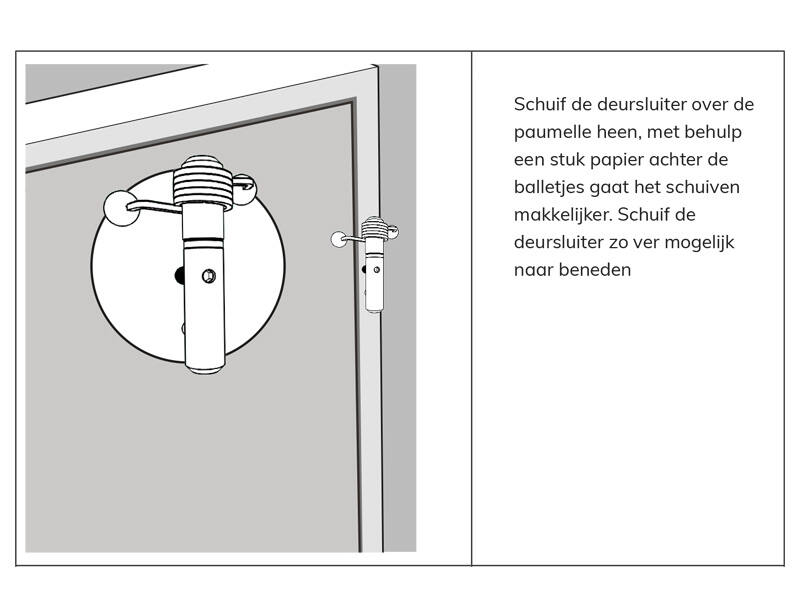 Deursluiter voor inboorpaumelle Nikkel, geschikt voor opdek binnendeuren