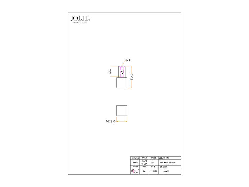Meubelknop Zwart Jolie One 12mm