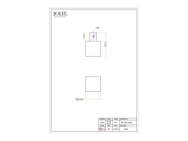 Meubelknop Zwart Jolie One 23mm