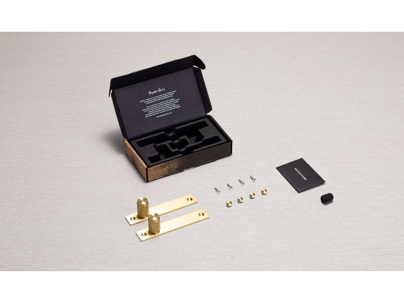 Meubelknop Cross met plaat Messing diamond-cut rond 20mm 130x24mm