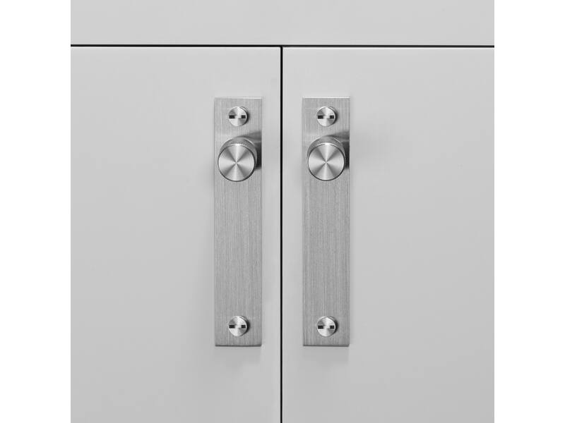 Meubelknop Cross met plaat RVS diamond-cut 130x24mm