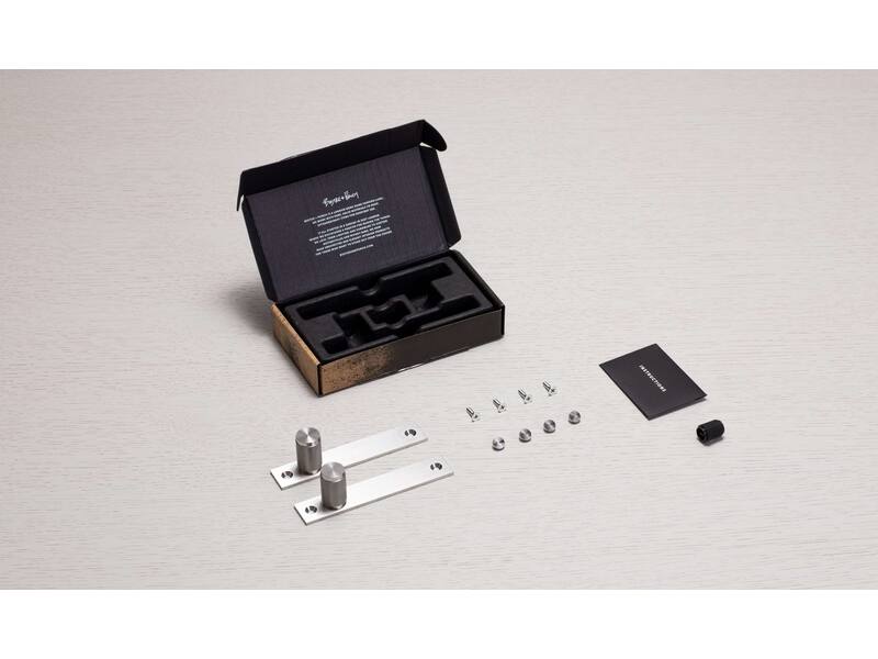 Meubelknop Cross met plaat RVS diamond-cut 130x24mm