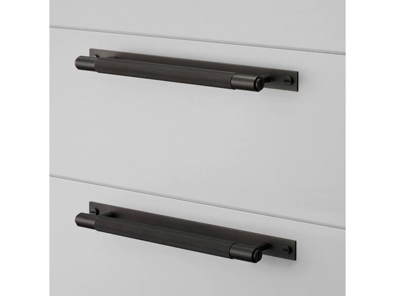 Meubelgreep Cross met plaat Brons diamond-cut 160mm 200mm, h.o.h. 125mm