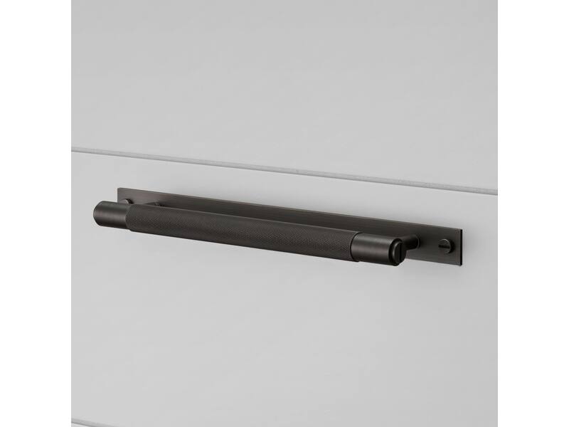 Meubelgreep Cross met plaat Brons diamond-cut 160mm 200mm, h.o.h. 125mm