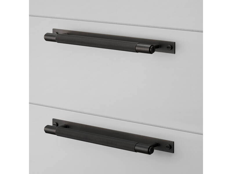 Meubelgreep Cross met plaat Brons diamond-cut 260mm 300mm, h.o.h. 225mm