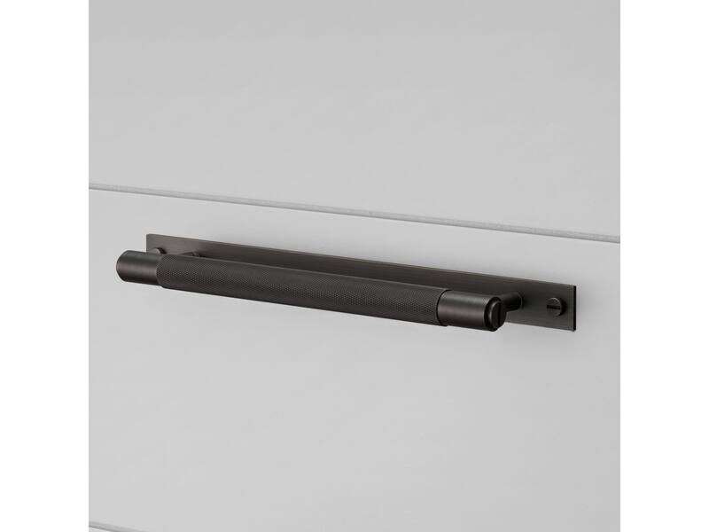 Meubelgreep Cross met plaat Brons diamond-cut 260mm 300mm, h.o.h. 225mm