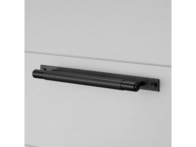 Meubelgreep Cross met plaat Zwart diamond-cut 360mm 400mm, h.o.h. 325mm