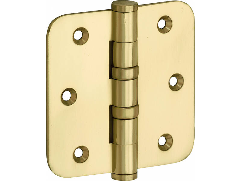 Kogellagerscharnier Messing gelakt Platkop 76x76mm Met ronde hoek