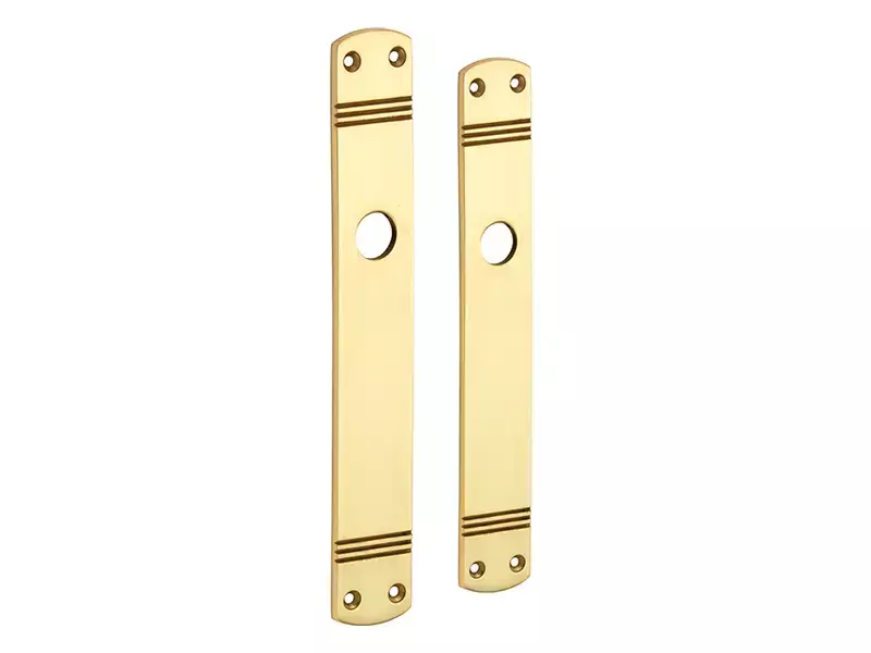 Langschild Art Deco Blind messing 225x33 mm met 18 mm krukhals