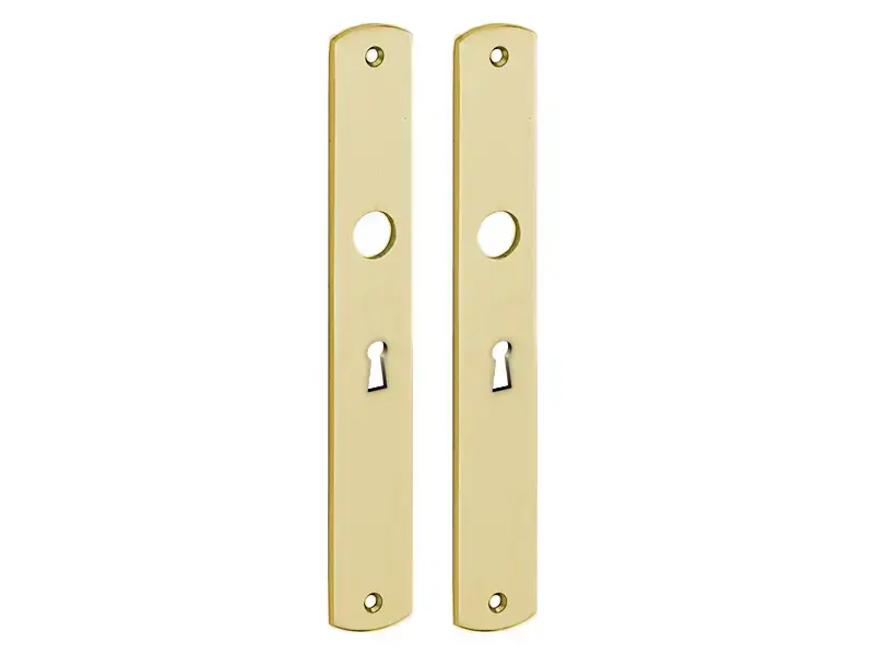 Langschild Dual Sleutelgat SL56 Messing 235x35 mm met 18mm krukhals
