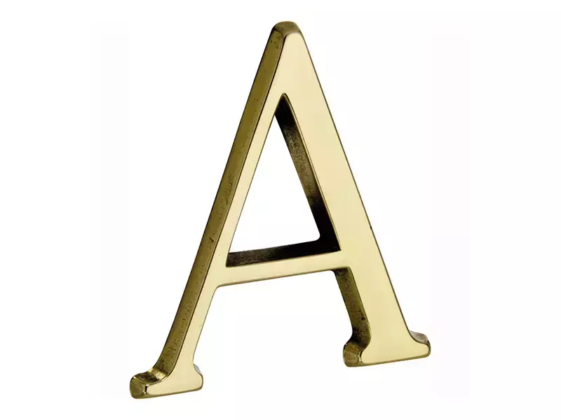 Huisletter Messing Letter A Roman 50mm