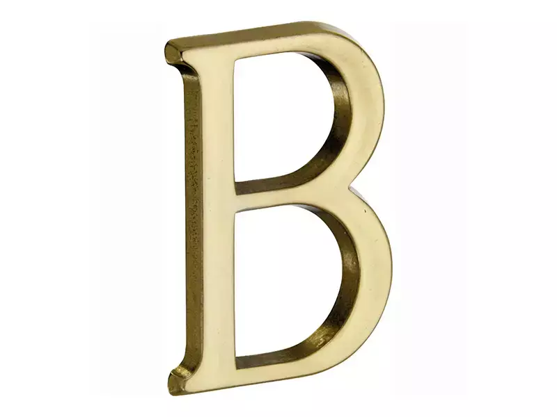 Huisletter Messing Letter B Roman 50mm