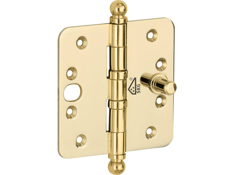 Veiligheidskogellagerscharnier Messing Bolkop 89x89mm SKG3 met ronde hoeken