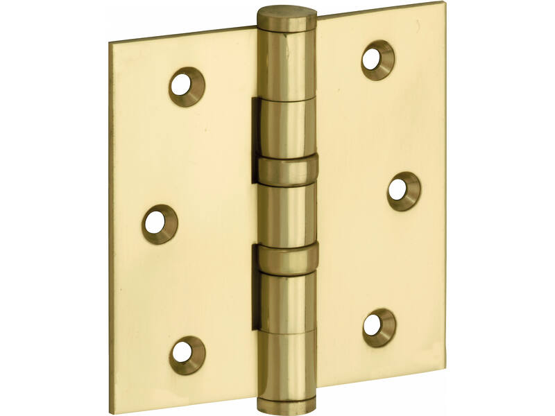 Kogellagerscharnier Messing Platkop 89x89mm Met rechte hoek