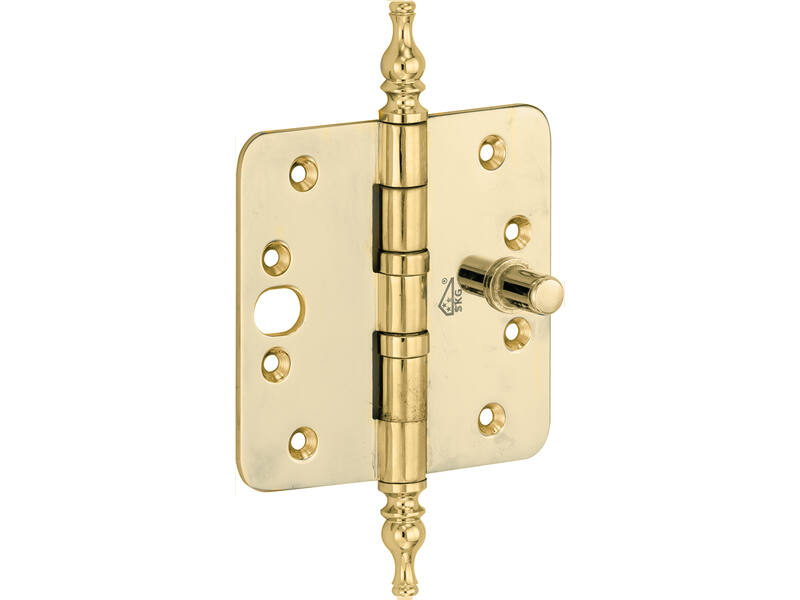 Veiligheidskogellagerscharnier Messing PVD Vaasknop 89x89mm SKG3, met ronde hoeken