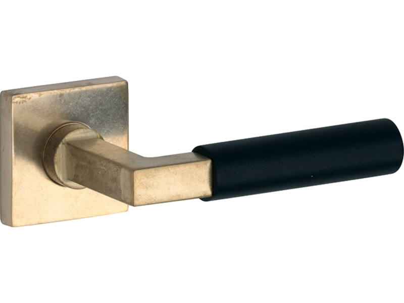 Deurkruk Antiek messing Bauhaus Ebben op geveerd rozet Bauhaus verdekt