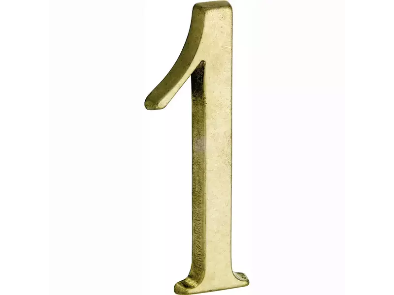 Huisnummer Antiek messing Cijfer 1 Roman 120mm