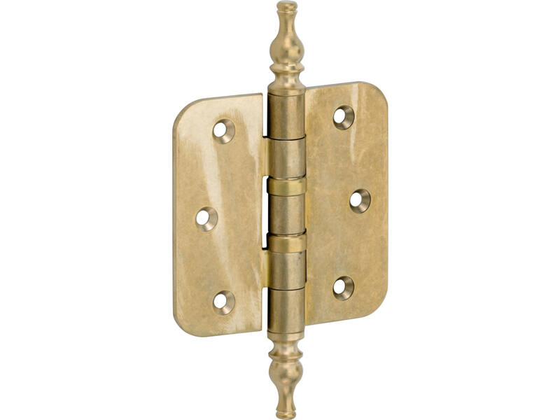 Kogellagerscharnier Messing antiek Vaasknop 89x89mm Met ronde hoek