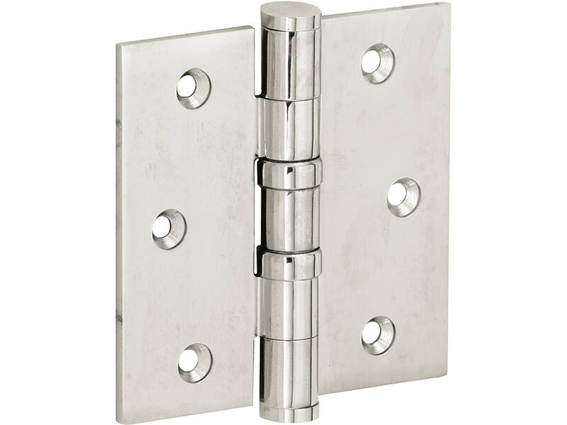 Kogellagerscharnier Nikkel Platkop 76x76mm Met rechte hoek