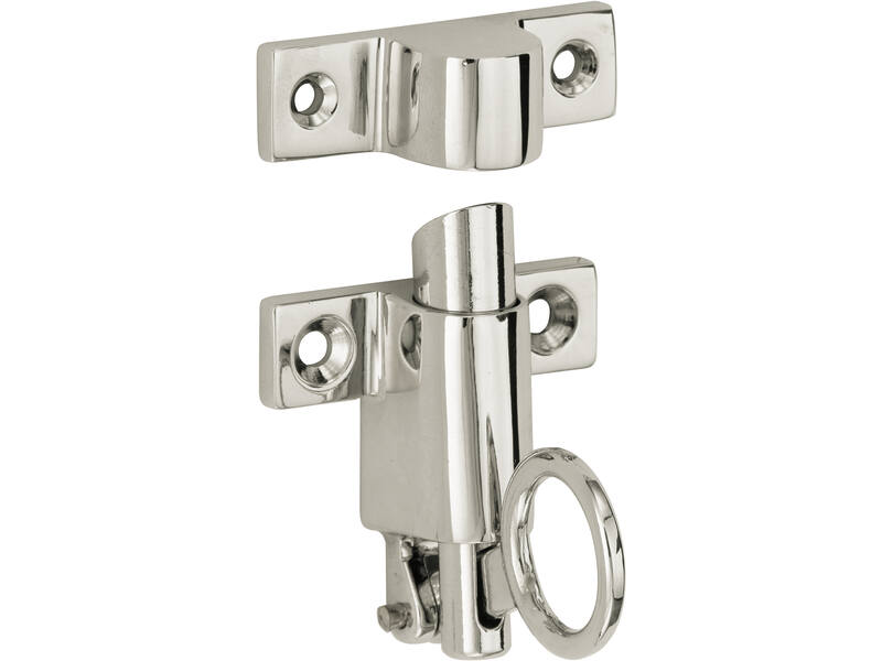Raamknip Nikkel Elegant met sluitkom. Geschikt voor Valraam/klepraam