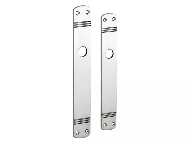 Langschild Art Deco Blind mat nikkel 225x33 mm met 18 mm krukhals