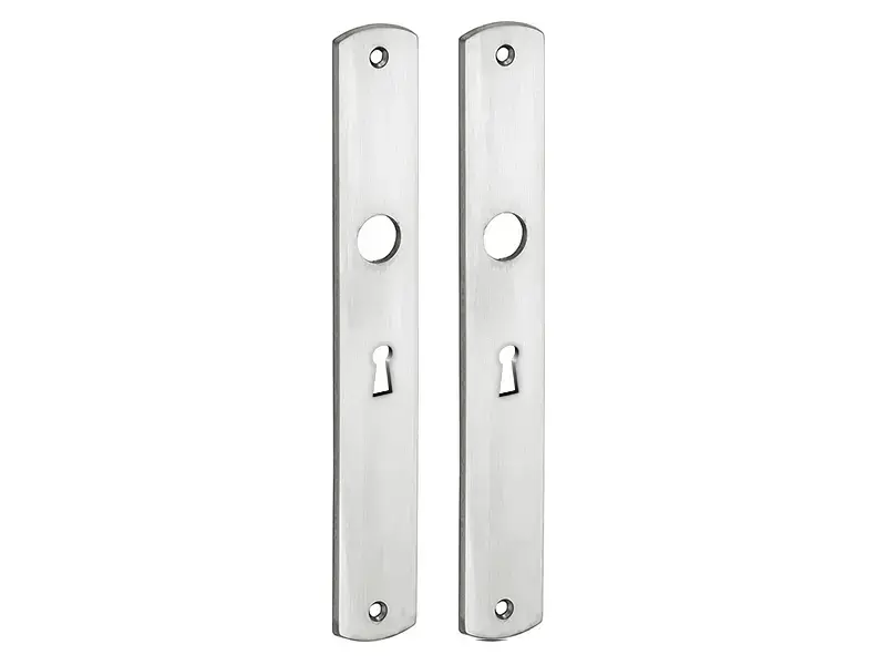Langschild Dual Sleutelgat SL56 Mat-Nikkel 235x35 mm met 18mm krukhals