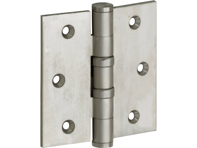Kogellagerscharnier Mat nikkel Platkop 76x76mm Met rechte hoek